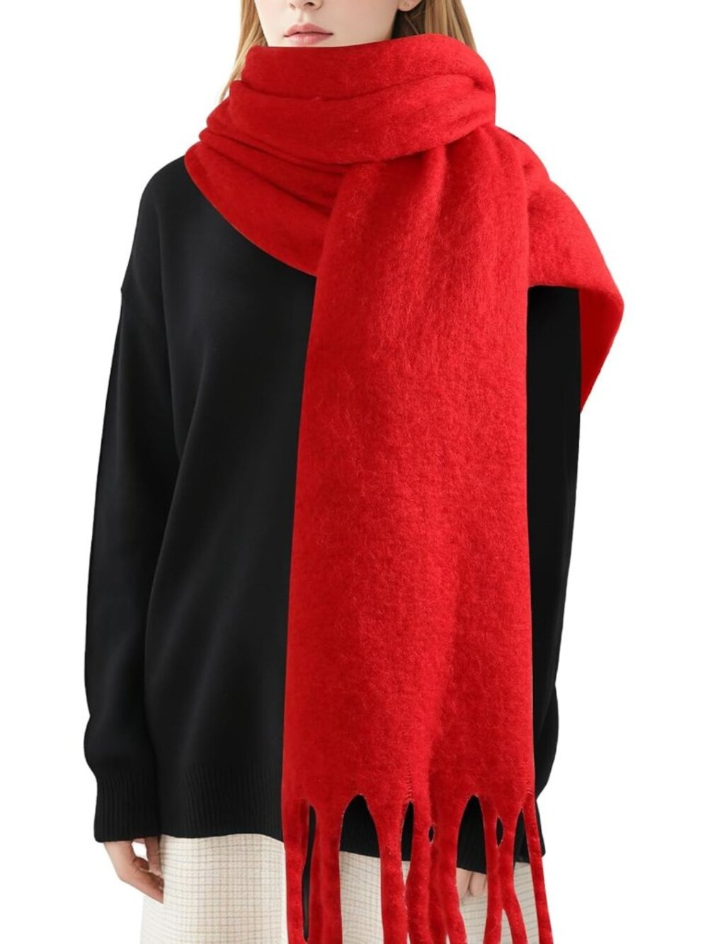 Cozy Thick Winter Scarf for Women - Large Warm Blanket Wrap for Cold Weather